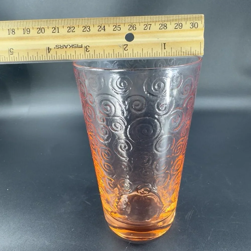 Libby Pink Galaxy Glasses Atomic Drinking Glasses Highball Tumbler Set 2 Vintage